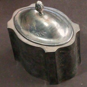 SILVER PLATE JEWELRY BOX With R monogram